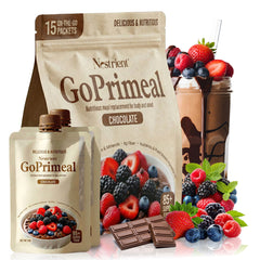 Nestrient GoPrimeal Vegan Protein Meal Shake with Probiotics, Digestive Enzymes & Adaptogens, Dried Superfood Included - Vanilla Flavour
