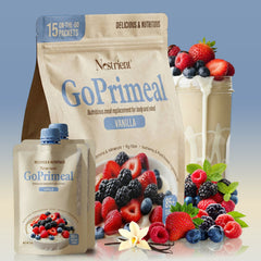 Nestrient GoPrimeal Vegan Protein Meal Shake with Probiotics, Digestive Enzymes & Adaptogens, Dried Superfood Included - Chocolate Flavour