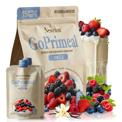 Nestrient GoPrimeal Vegan Protein Meal Shake with Probiotics, Digestive Enzymes & Adaptogens, Dried Superfood Included - Chocolate Flavour