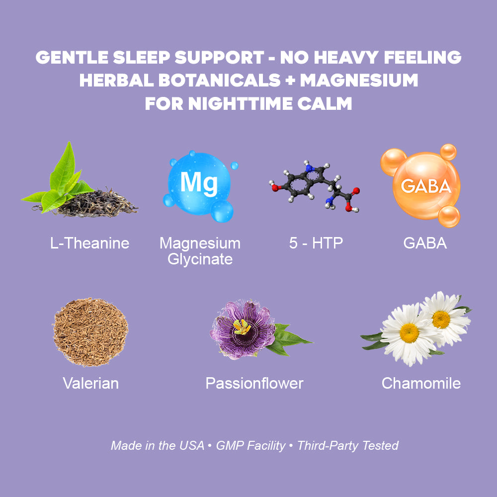 Nestrient GoSleep Melatonin-Free Sleep Gummies in acai berry flavor, showing a close-up of the colorful gummies in a jar.