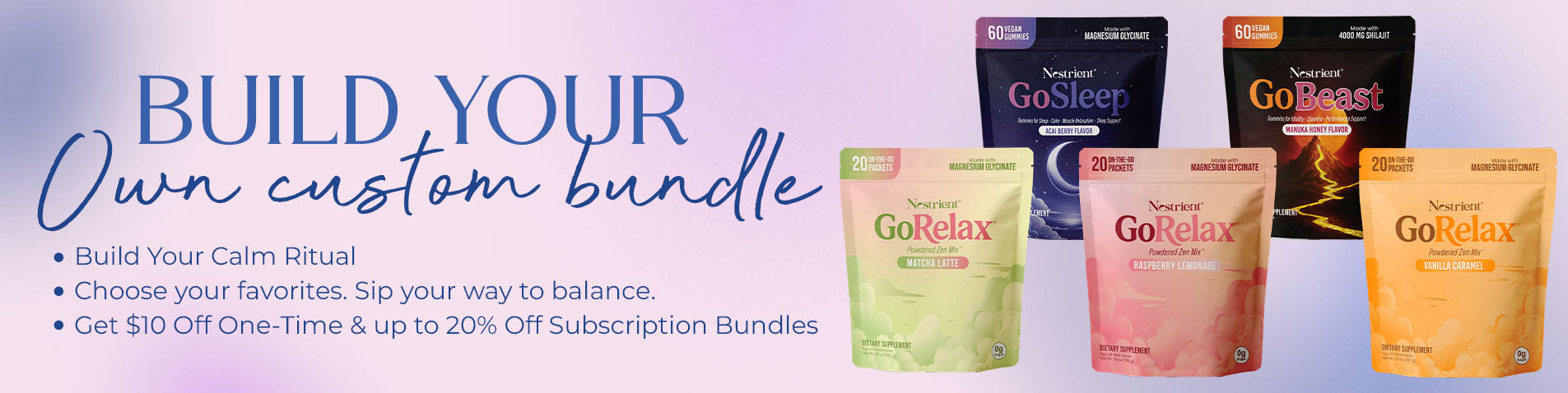 GoRelax product packaging with promotional text on a purple background