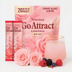 Nestrient GoAttract Feminine Balance Glow Drink Mix with Probiotics & Rose Extract – Berry Rose Flavor