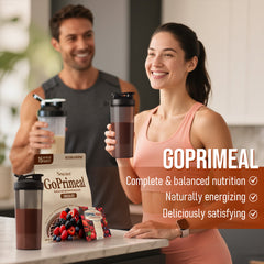 Nestrient GoPrimeal Vegan Protein Meal Shake with Probiotics, Digestive Enzymes & Adaptogens, Dried Superfood Included - Vanilla Flavour