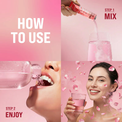 Instructions on how to use a product, with steps shown and a person enjoying the product.