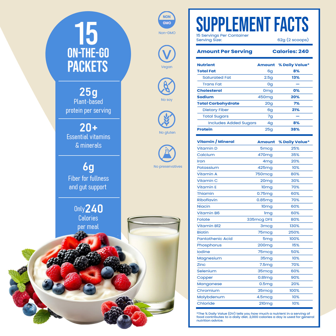 Nestrient GoPrimeal Vegan Protein Meal Shake with Probiotics, Digestive Enzymes & Adaptogens, Dried Superfood Included - Chocolate Flavour