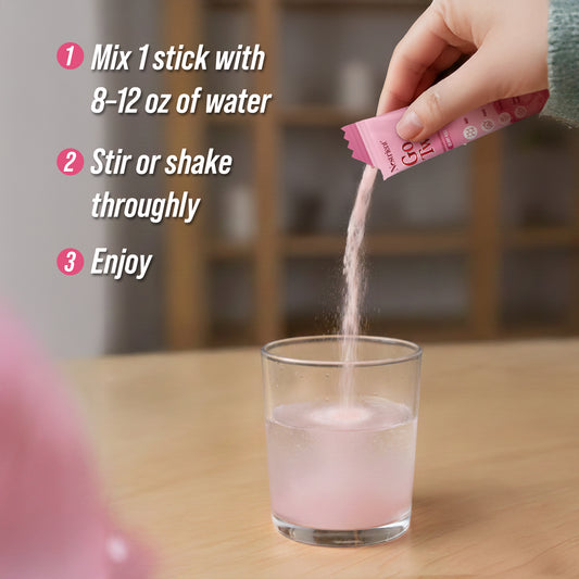 Nestrient GoTwenty Youthful Vitality Powdered Drink Mix with NAD+, Collagen, COQ10 – Berry Rose Flavor