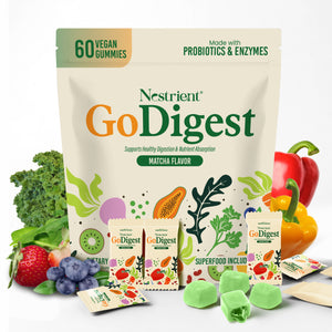 Nestrient GoDigest Probiotics & Enzymes Gummies – Matcha Flavor