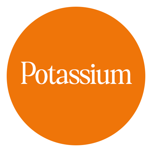 Orange circle with 'Potassium' text on a white background