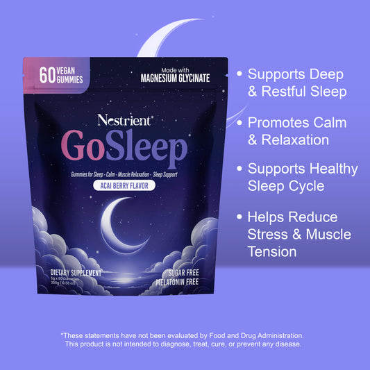 Nestrient GoSleep Magnesium Glycinate Gummies – Acai Berry Flavor