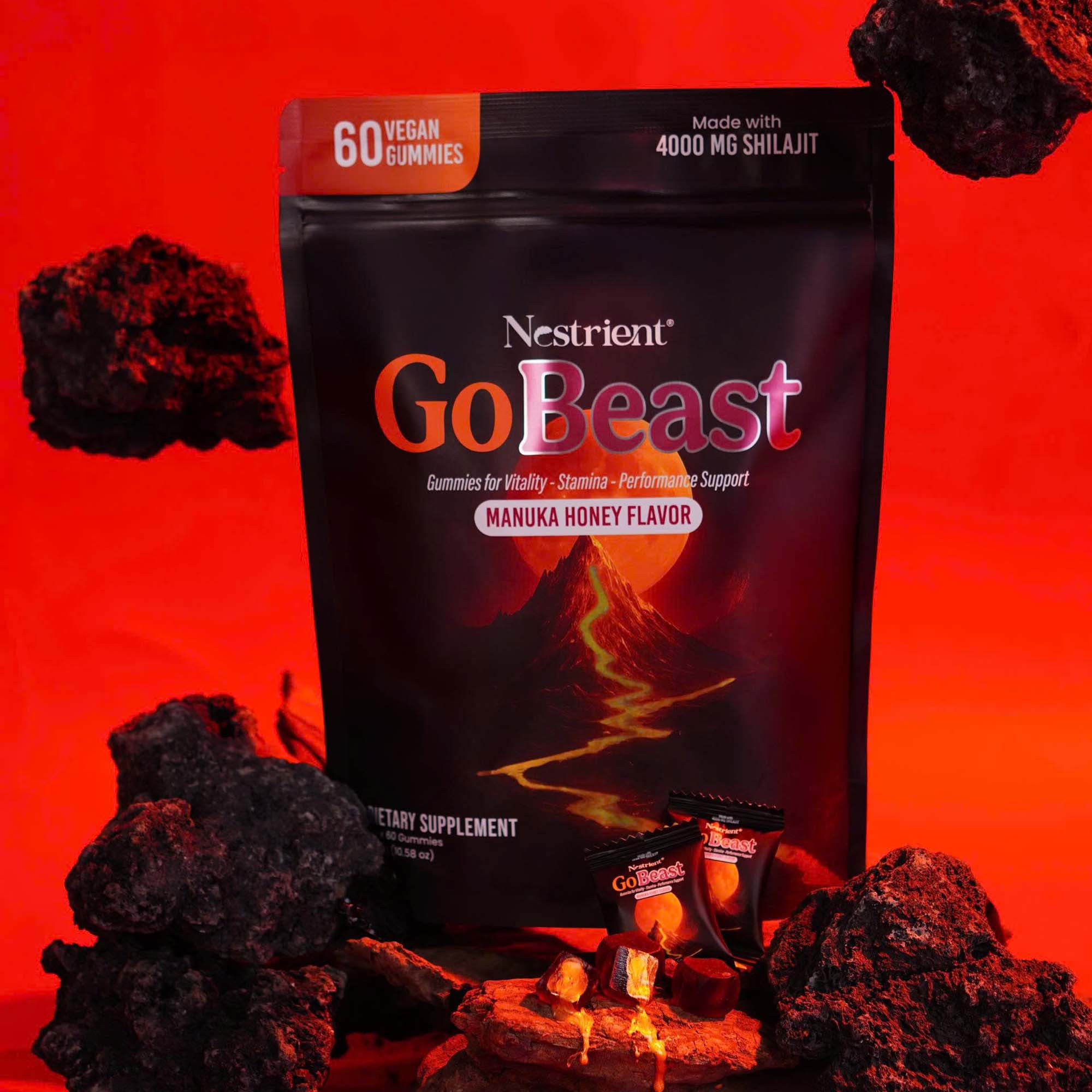 Nestrient GoBeast Shilajit Gummies – Manuka Honey Flavor