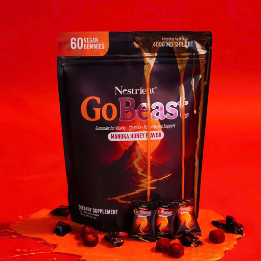 Nestrient GoBeast Shilajit Gummies – Manuka Honey Flavor